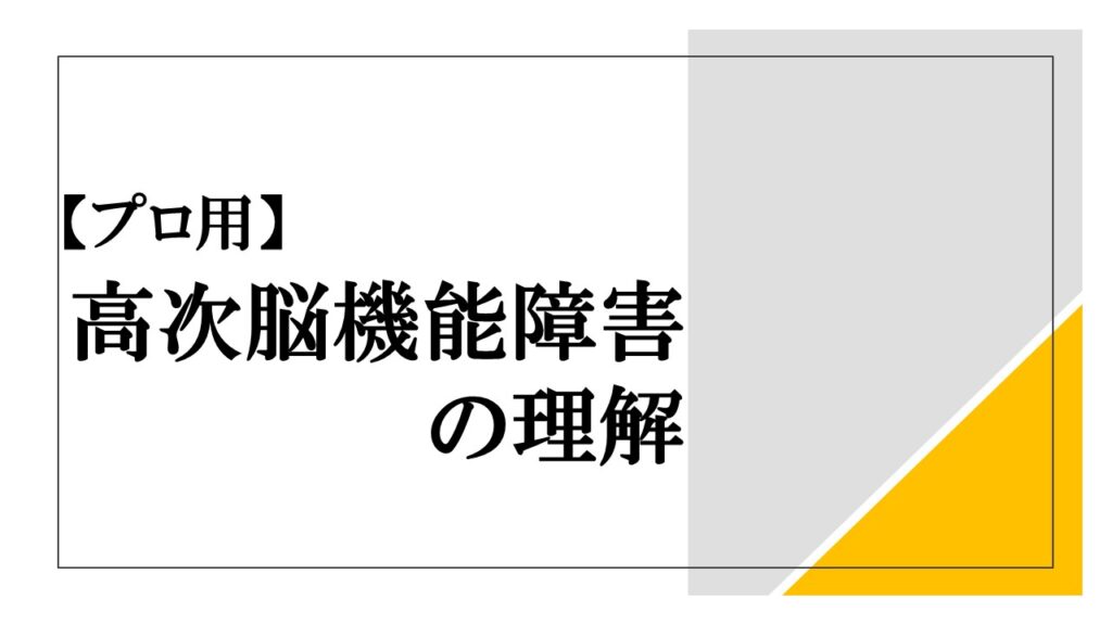 『【プロ用】高次脳機能障害の理解』ロゴ画像